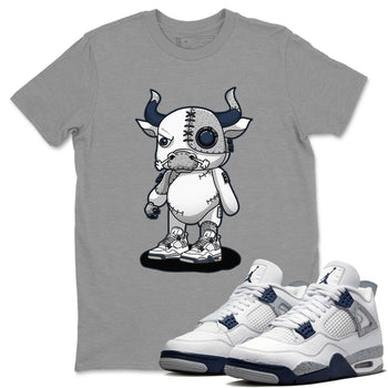 Jordan 4 Midnight Navy Sneaker Match Tees Cyborg Bull Sneaker Tees Jordan 4 Midnight Navy Sneaker Release Tees Unisex Shirts