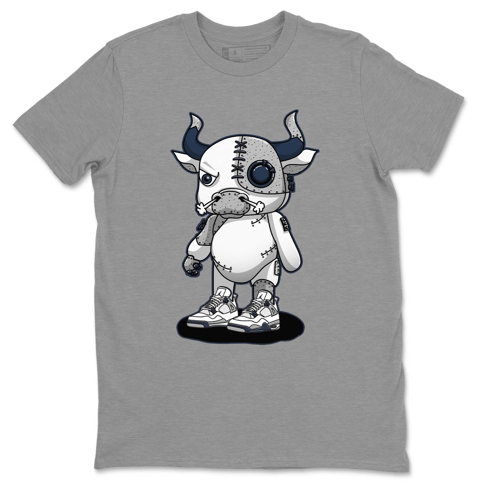 Jordan 4 Midnight Navy Sneaker Match Tees Cyborg Bull Sneaker Tees Jordan 4 Midnight Navy Sneaker Release Tees Unisex Shirts