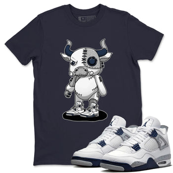 Jordan 4 Midnight Navy Sneaker Match Tees Cyborg Bull Sneaker Tees Jordan 4 Midnight Navy Sneaker Release Tees Unisex Shirts