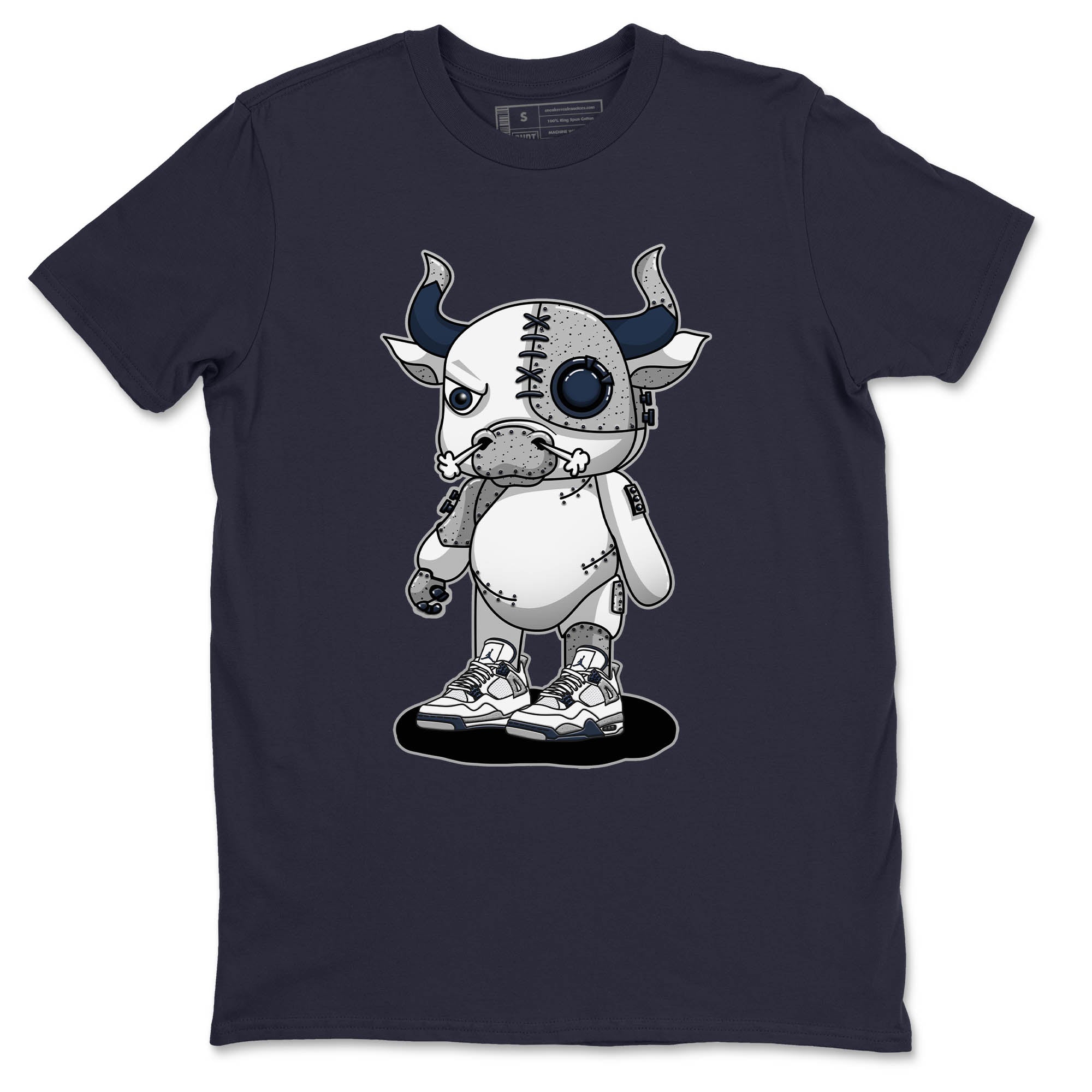 Jordan 4 Midnight Navy Sneaker Match Tees Cyborg Bull Sneaker Tees Jordan 4 Midnight Navy Sneaker Release Tees Unisex Shirts