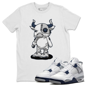 Jordan 4 Midnight Navy Sneaker Match Tees Cyborg Bull Sneaker Tees Jordan 4 Midnight Navy Sneaker Release Tees Unisex Shirts