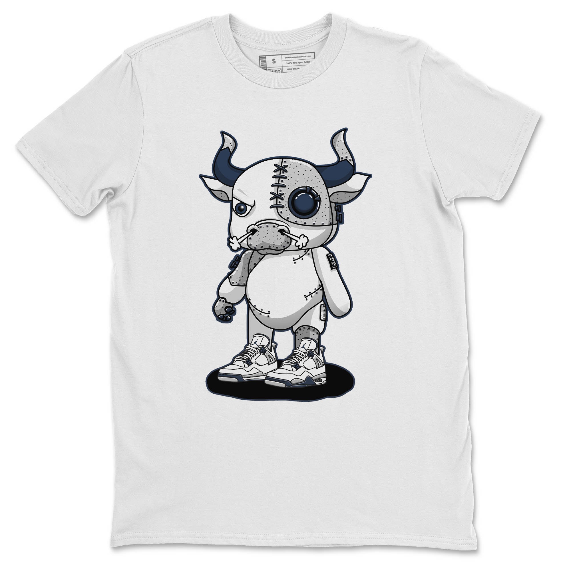 Jordan 4 Midnight Navy Sneaker Match Tees Cyborg Bull Sneaker Tees Jordan 4 Midnight Navy Sneaker Release Tees Unisex Shirts