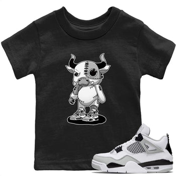 Jordan 4 Military Black Sneaker Match Tees Cyborg Bull Sneaker Tees Jordan 4 Military Black Sneaker Release Tees Kids Shirts