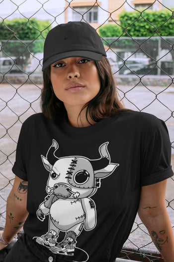 Jordan 4 Military Black Sneaker Match Tees Cyborg Bull Sneaker Tees Jordan 4 Military Black Sneaker Release Tees Unisex Shirts