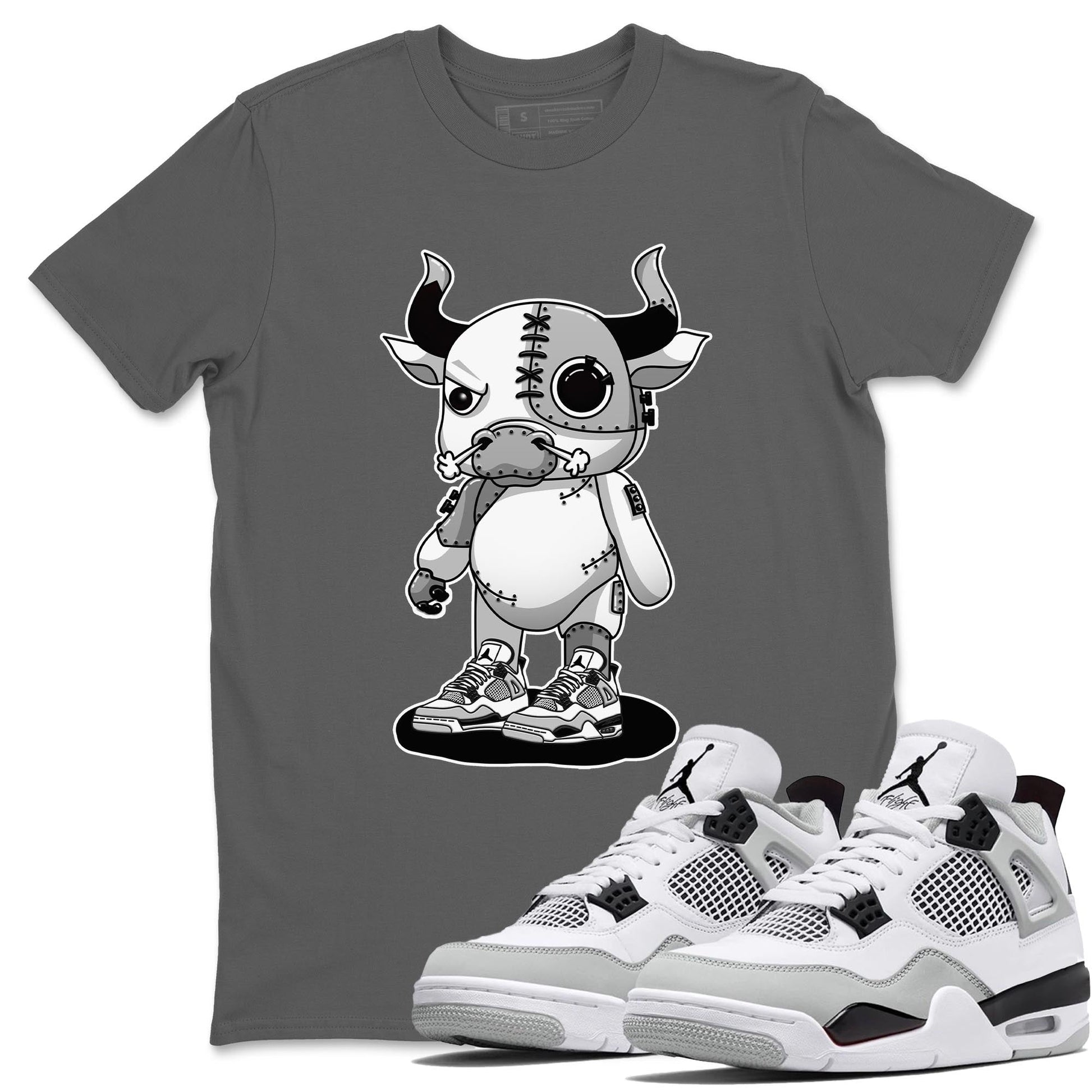 Jordan 4 Military Black Sneaker Match Tees Cyborg Bull Sneaker Tees Jordan 4 Military Black Sneaker Release Tees Unisex Shirts