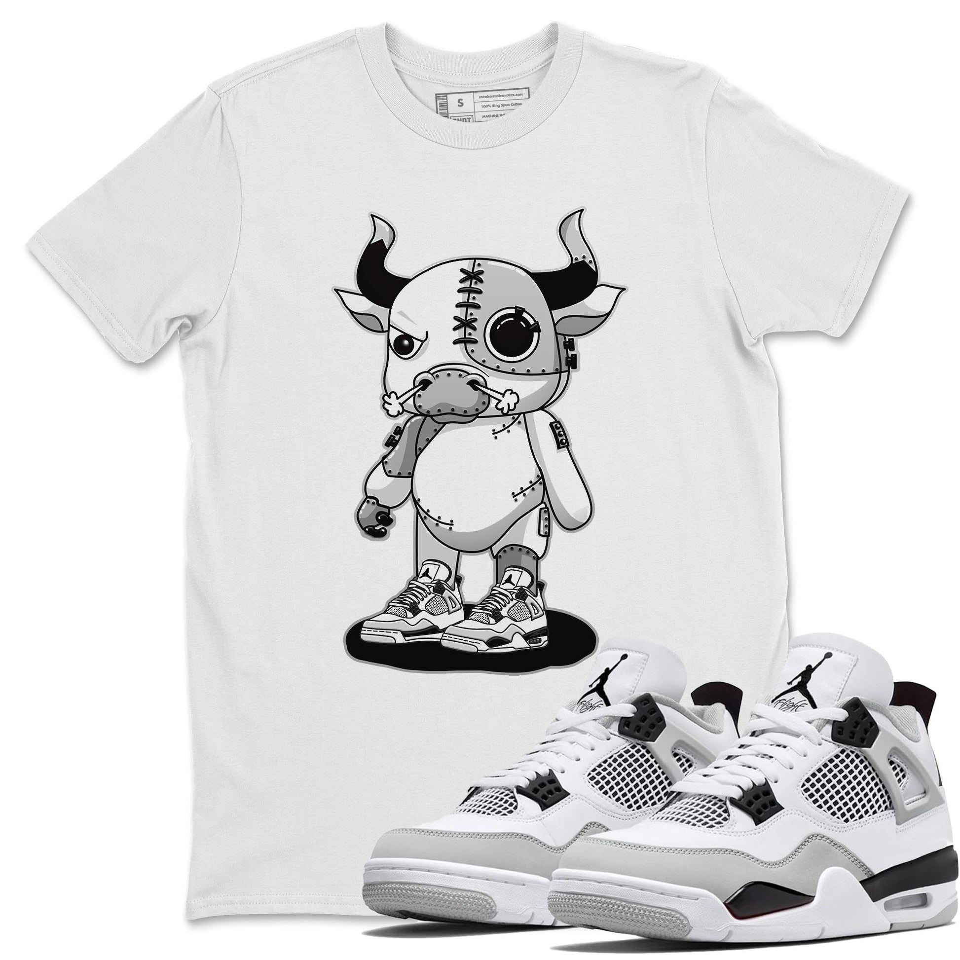 Jordan 4 Military Black Sneaker Match Tees Cyborg Bull Sneaker Tees Jordan 4 Military Black Sneaker Release Tees Unisex Shirts