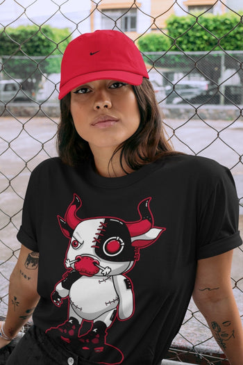 Jordan 4 Red Thunder Sneaker Match Tees Cyborg Bull Sneaker Tees Jordan 4 Red Thunder Sneaker Release Tees Unisex Shirts