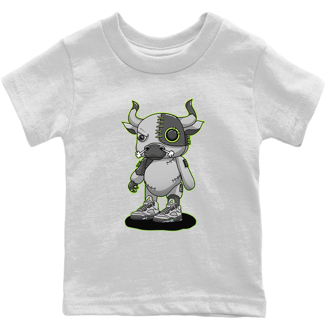 Jordan 5 Green Bean Sneaker Match Tees Cyborg Bull Sneaker Tees Jordan 5 Green Bean Sneaker Release Tees Kids Shirts