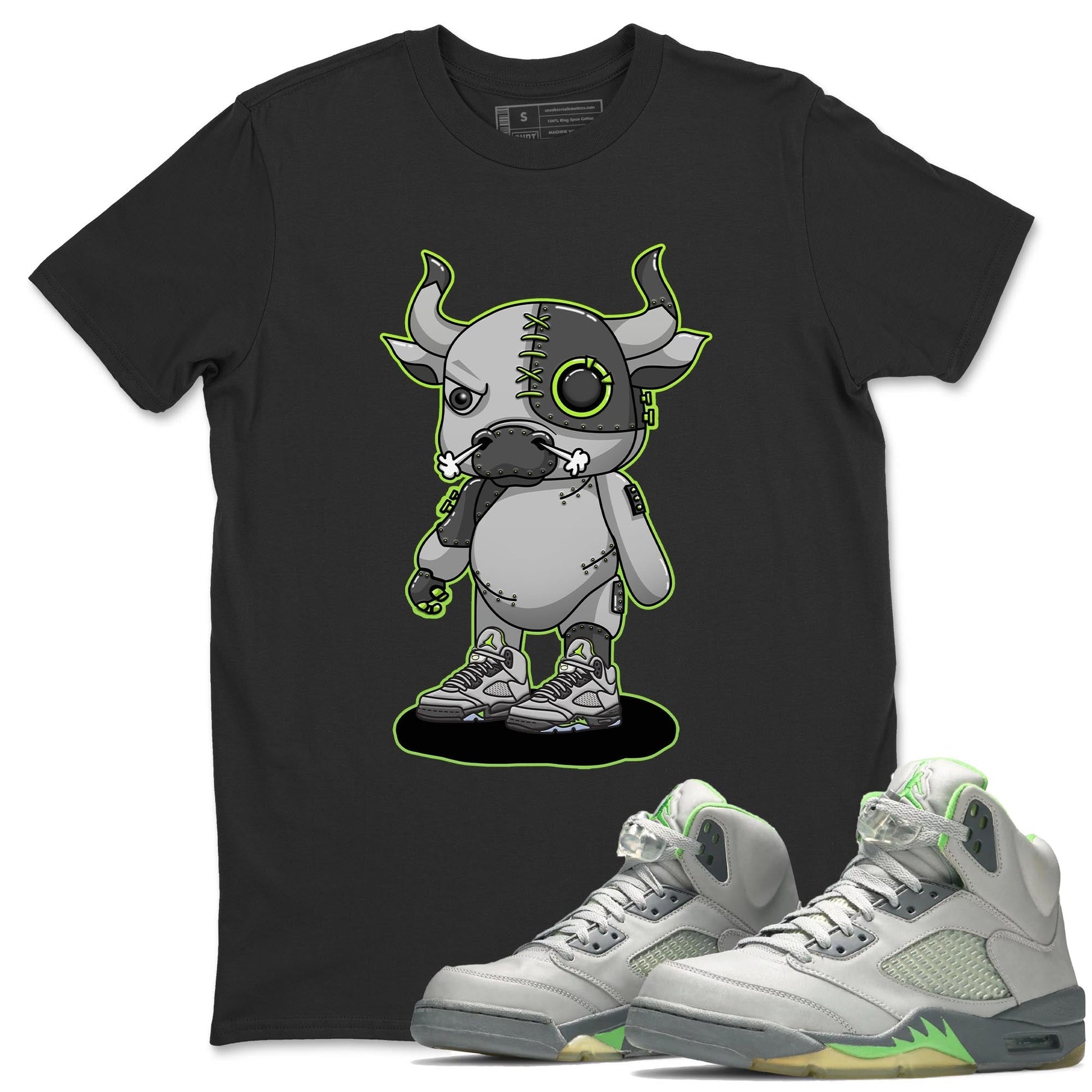 Jordan 5 Green Bean Sneaker Match Tees Cyborg Bull Sneaker Tees Jordan 5 Green Bean Sneaker Release Tees Unisex Shirts