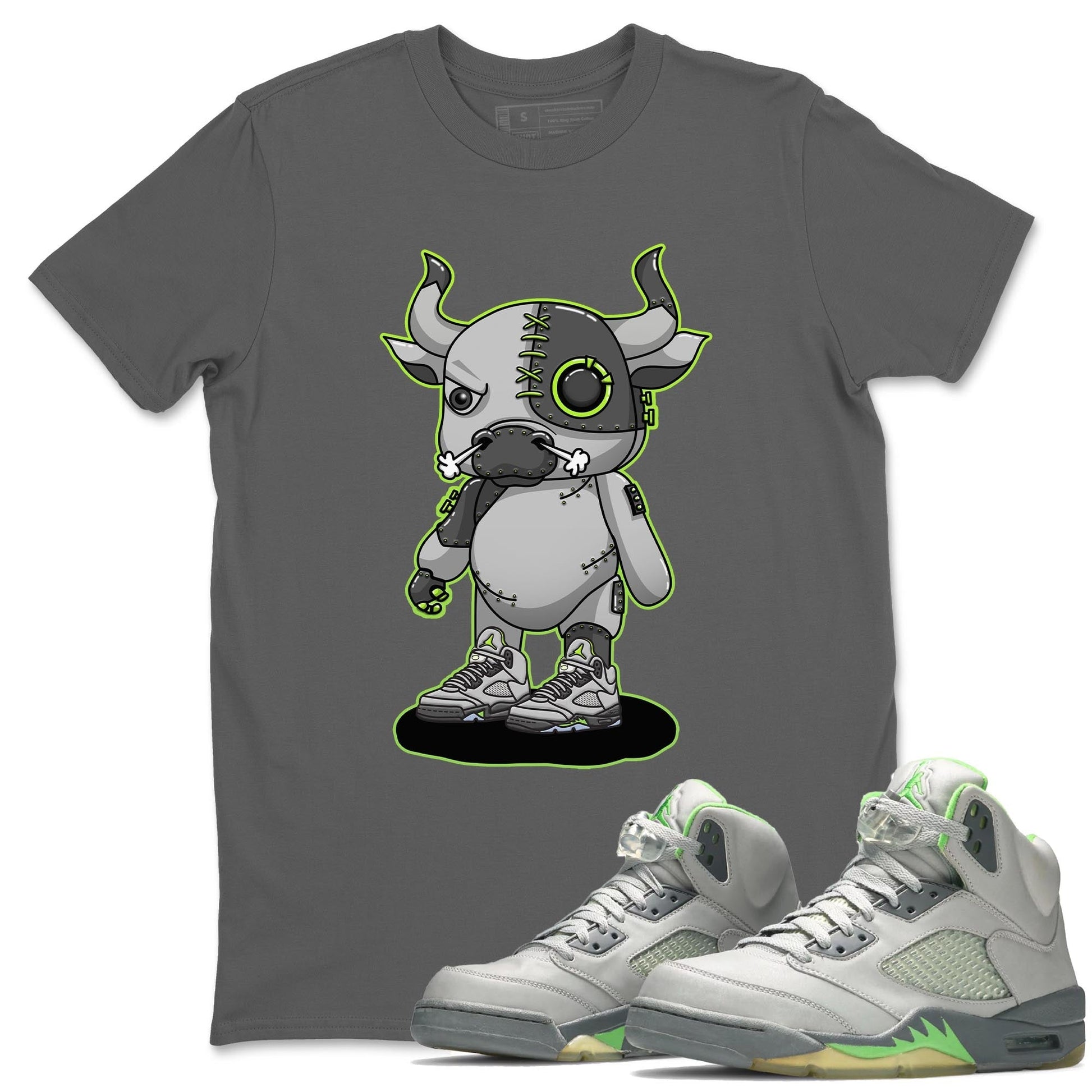 Jordan 5 Green Bean Sneaker Match Tees Cyborg Bull Sneaker Tees Jordan 5 Green Bean Sneaker Release Tees Unisex Shirts