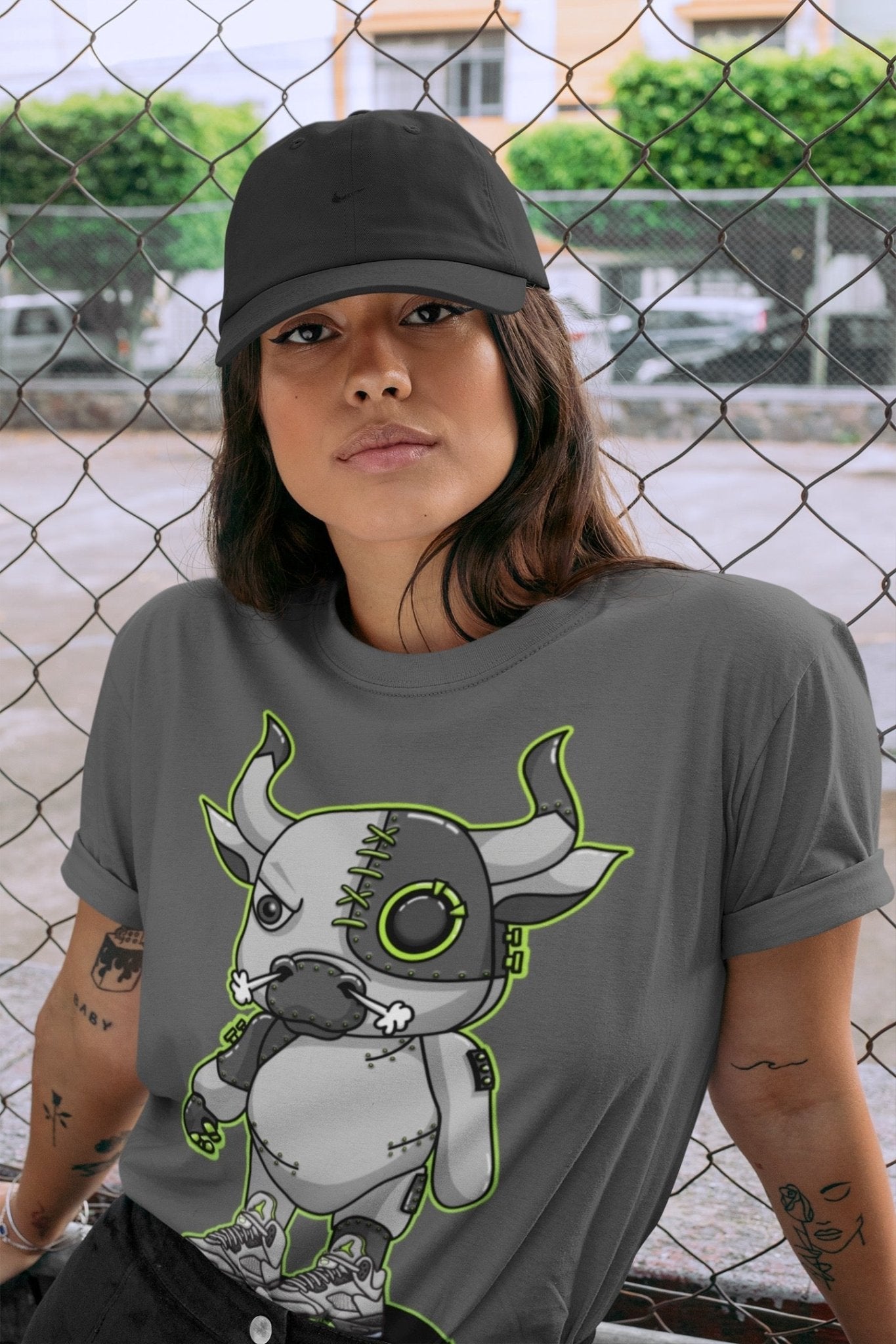 Jordan 5 Green Bean Sneaker Match Tees Cyborg Bull Sneaker Tees Jordan 5 Green Bean Sneaker Release Tees Unisex Shirts