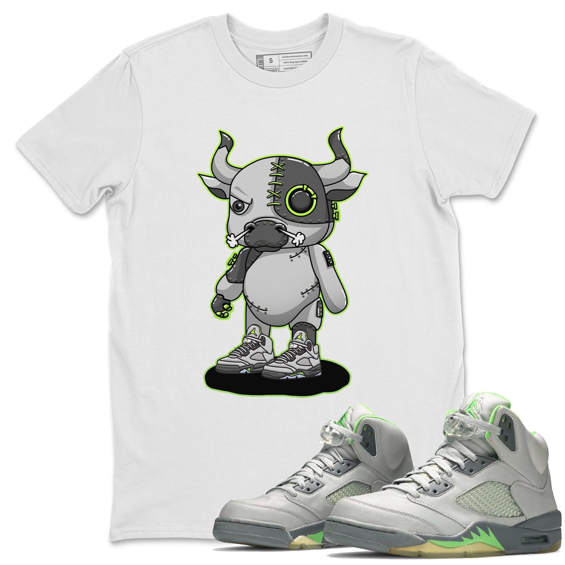 Jordan 5 Green Bean Sneaker Match Tees Cyborg Bull Sneaker Tees Jordan 5 Green Bean Sneaker Release Tees Unisex Shirts