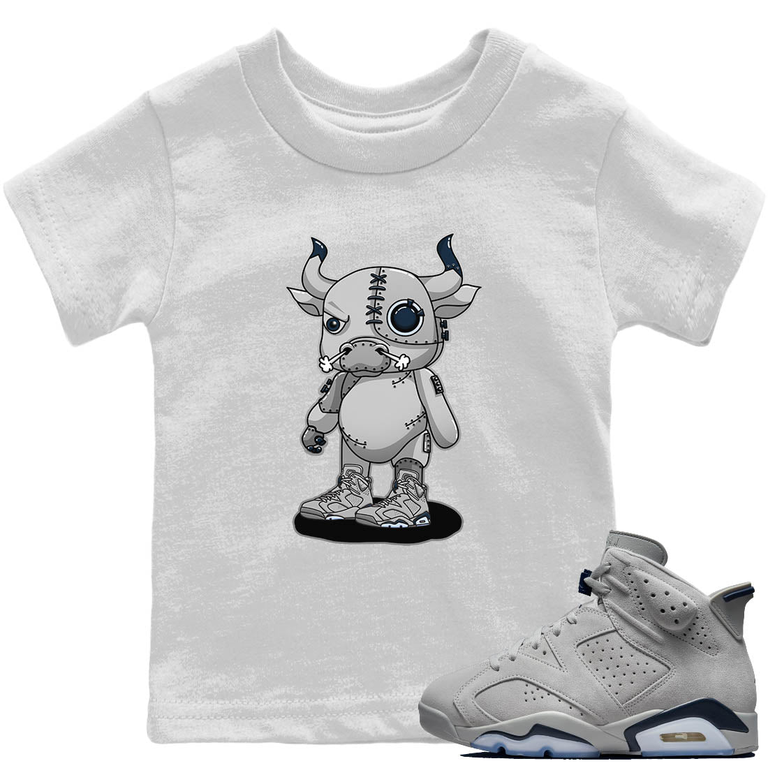 Jordan 6 Georgetown Sneaker Match Tees Cyborg Bull Sneaker Tees Jordan 6 Georgetown Sneaker Release Tees Kids Shirts