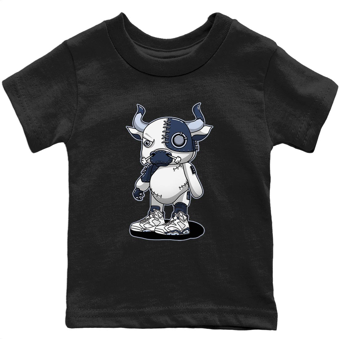 Jordan 6 Midnight Navy Sneaker Match Tees Cyborg Bull Sneaker Tees Jordan 6 Midnight Navy Sneaker Release Tees Kids Shirts