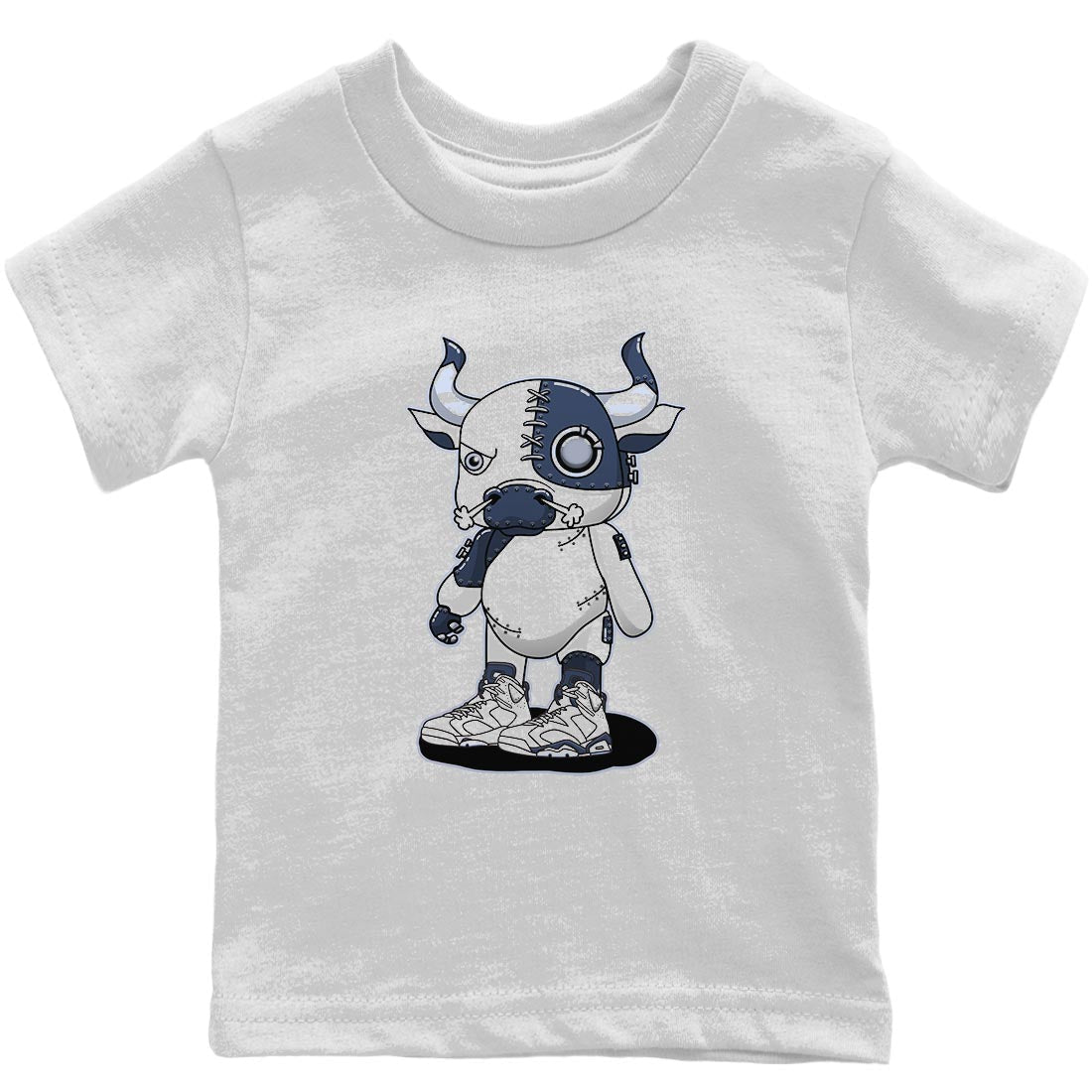 Jordan 6 Midnight Navy Sneaker Match Tees Cyborg Bull Sneaker Tees Jordan 6 Midnight Navy Sneaker Release Tees Kids Shirts