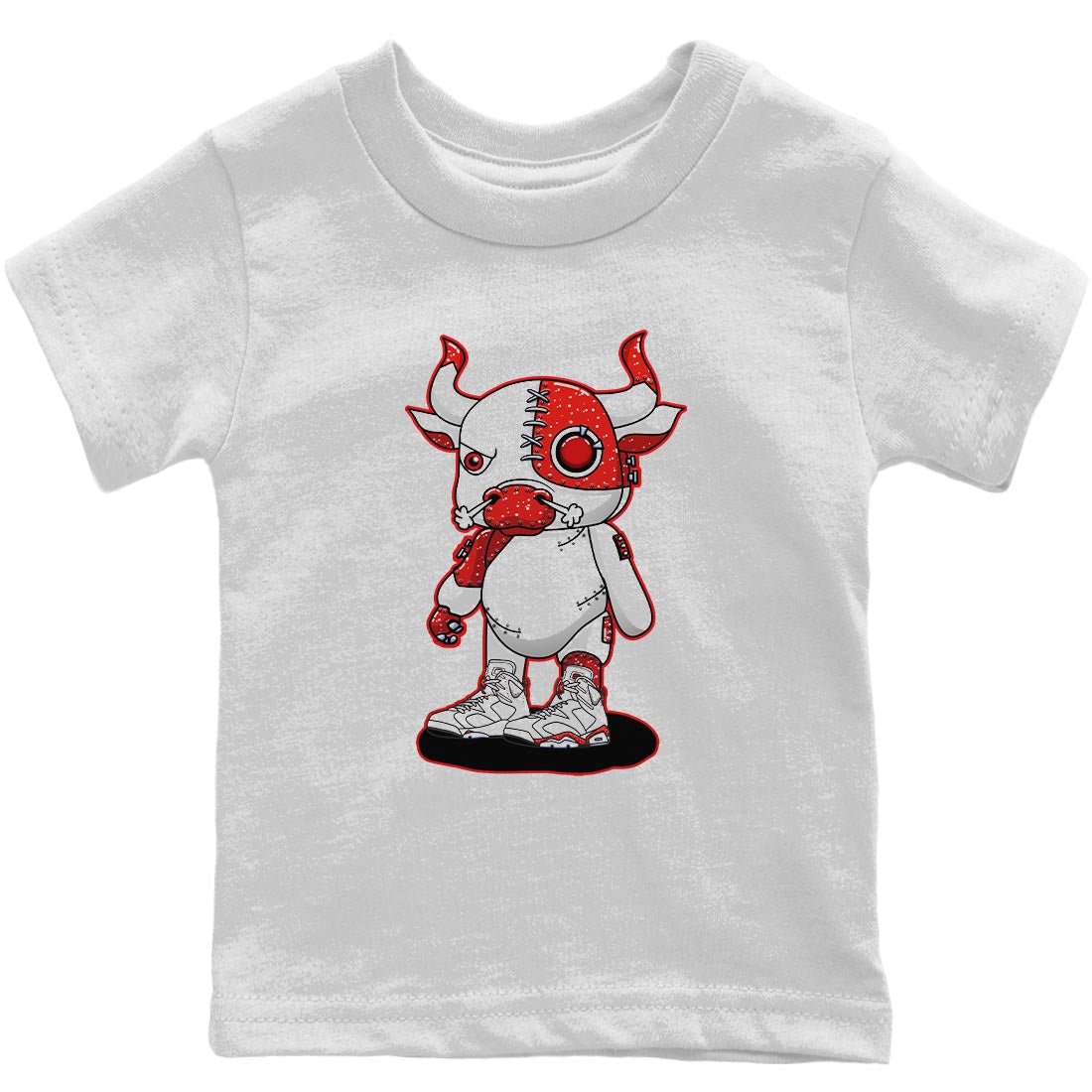 Jordan 6 Red Velvet Cookies Sneaker Match Tees Cyborg Bull Sneaker Tees Jordan 6 Red Velvet Cookies Sneaker Release Tees Kids Shirts