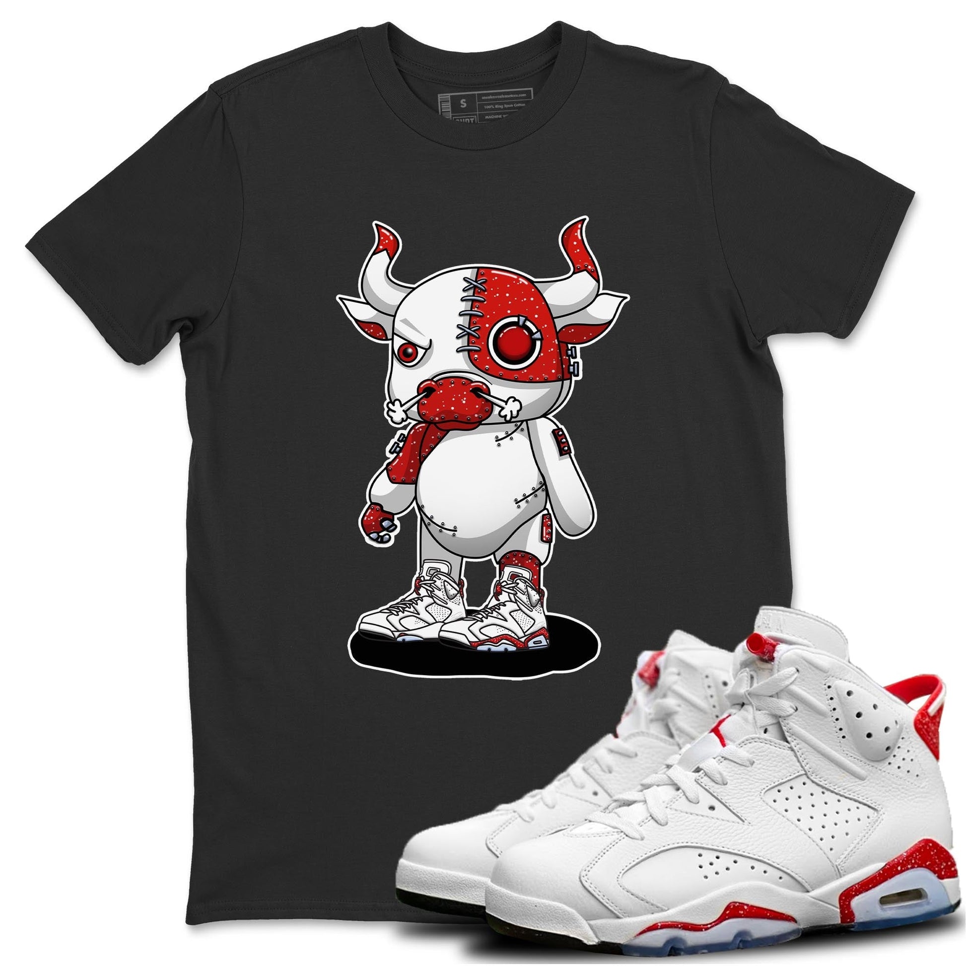 Jordan 6 Red Velvet Cookies Sneaker Match Tees Cyborg Bull Sneaker Tees Jordan 6 Red Velvet Cookies Sneaker Release Tees Unisex Shirts