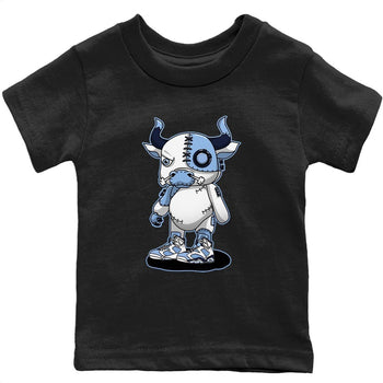 Jordan 6 UNC Sneaker Match Tees Cyborg Bull Sneaker Tees Jordan 6 UNC Sneaker Release Tees Kids Shirts