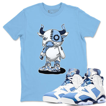 Jordan 6 UNC Sneaker Match Tees Cyborg Bull Sneaker Tees Jordan 6 UNC Sneaker Release Tees Unisex Shirts