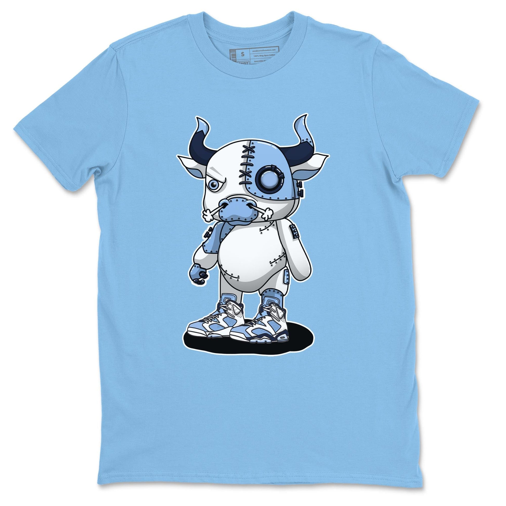 Jordan 6 UNC Sneaker Match Tees Cyborg Bull Sneaker Tees Jordan 6 UNC Sneaker Release Tees Unisex Shirts