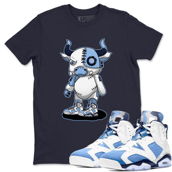 Jordan 6 UNC Sneaker Match Tees Cyborg Bull Sneaker Tees Jordan 6 UNC Sneaker Release Tees Unisex Shirts