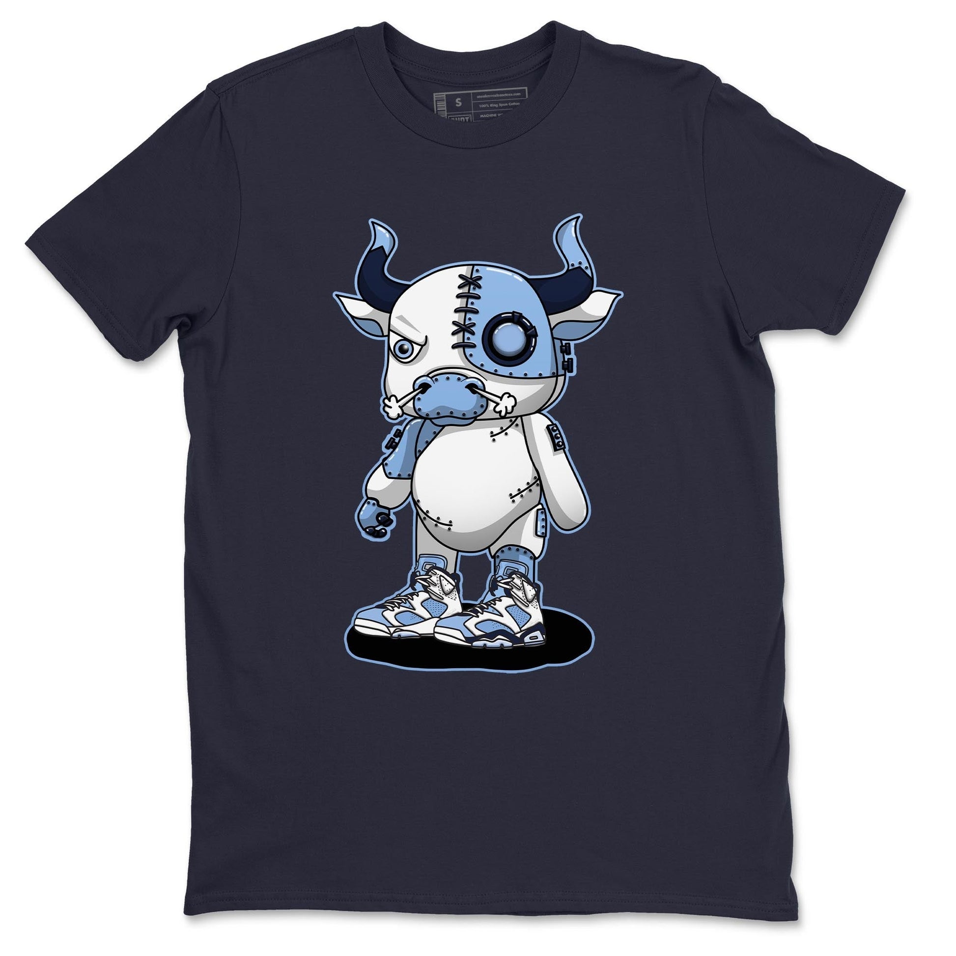Jordan 6 UNC Sneaker Match Tees Cyborg Bull Sneaker Tees Jordan 6 UNC Sneaker Release Tees Unisex Shirts