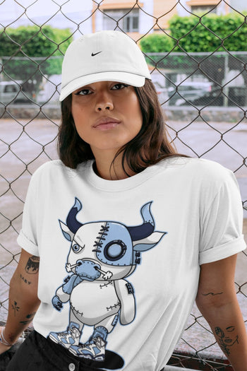 Jordan 6 UNC Sneaker Match Tees Cyborg Bull Sneaker Tees Jordan 6 UNC Sneaker Release Tees Unisex Shirts