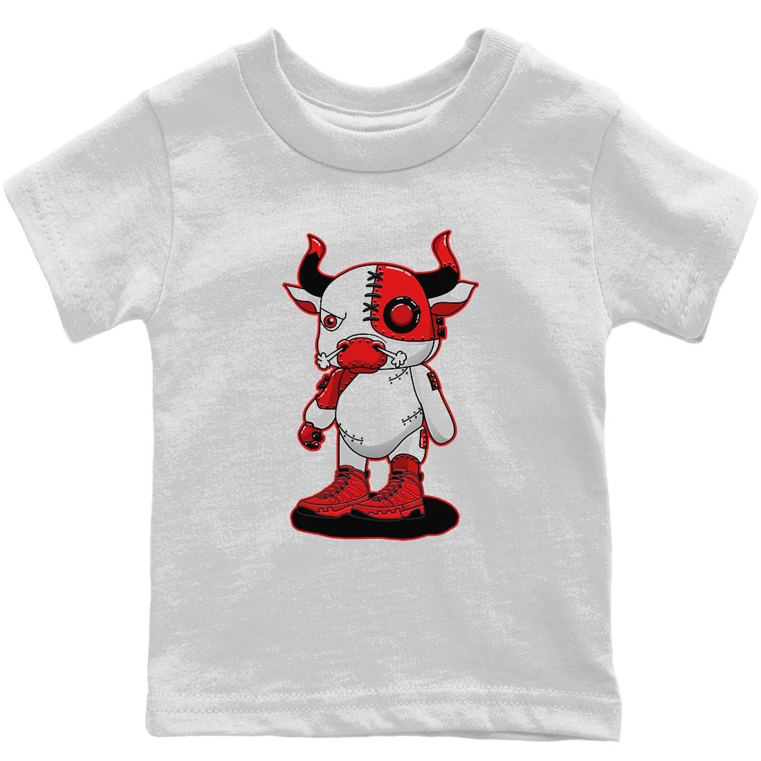 Jordan 9 Chile Red Sneaker Match Tees Cyborg Bull Sneaker Tees Jordan 9 Chile Red Sneaker Release Tees Kids Shirts