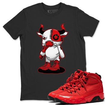Jordan 9 Chile Red Sneaker Match Tees Cyborg Bull Sneaker Tees Jordan 9 Chile Red Sneaker Release Tees Unisex Shirts