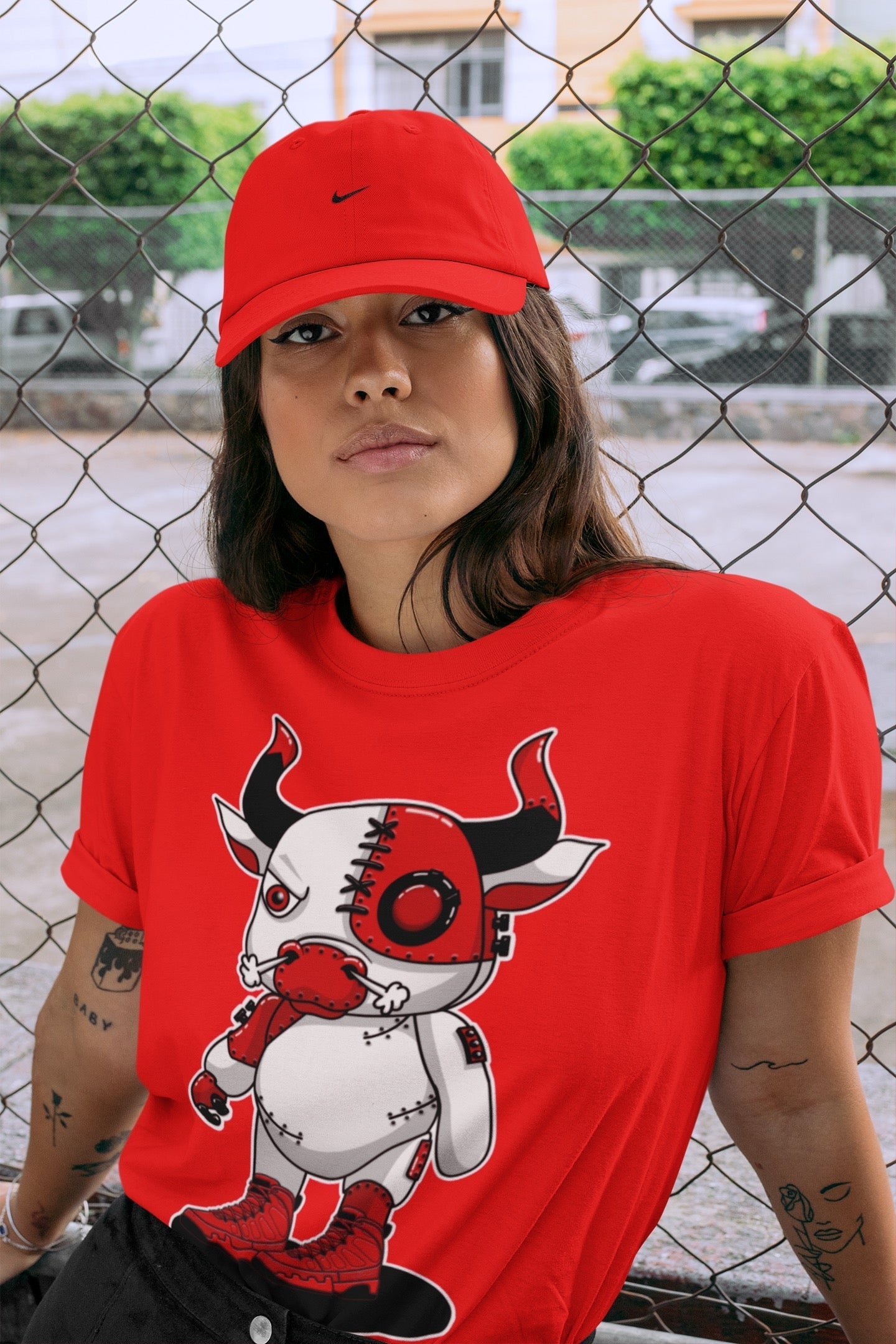 Jordan 9 Chile Red Sneaker Match Tees Cyborg Bull Sneaker Tees Jordan 9 Chile Red Sneaker Release Tees Unisex Shirts