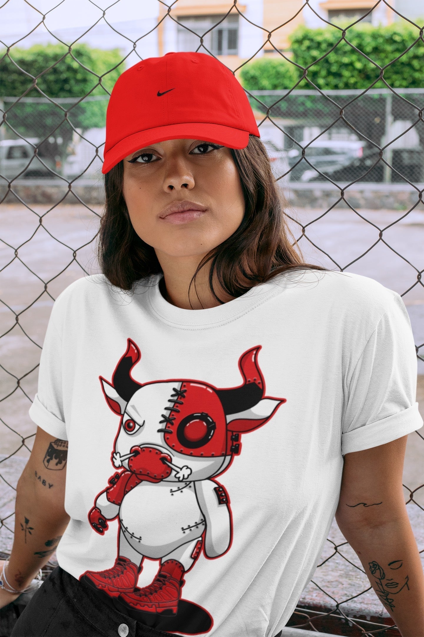 Jordan 9 Chile Red Sneaker Match Tees Cyborg Bull Sneaker Tees Jordan 9 Chile Red Sneaker Release Tees Unisex Shirts