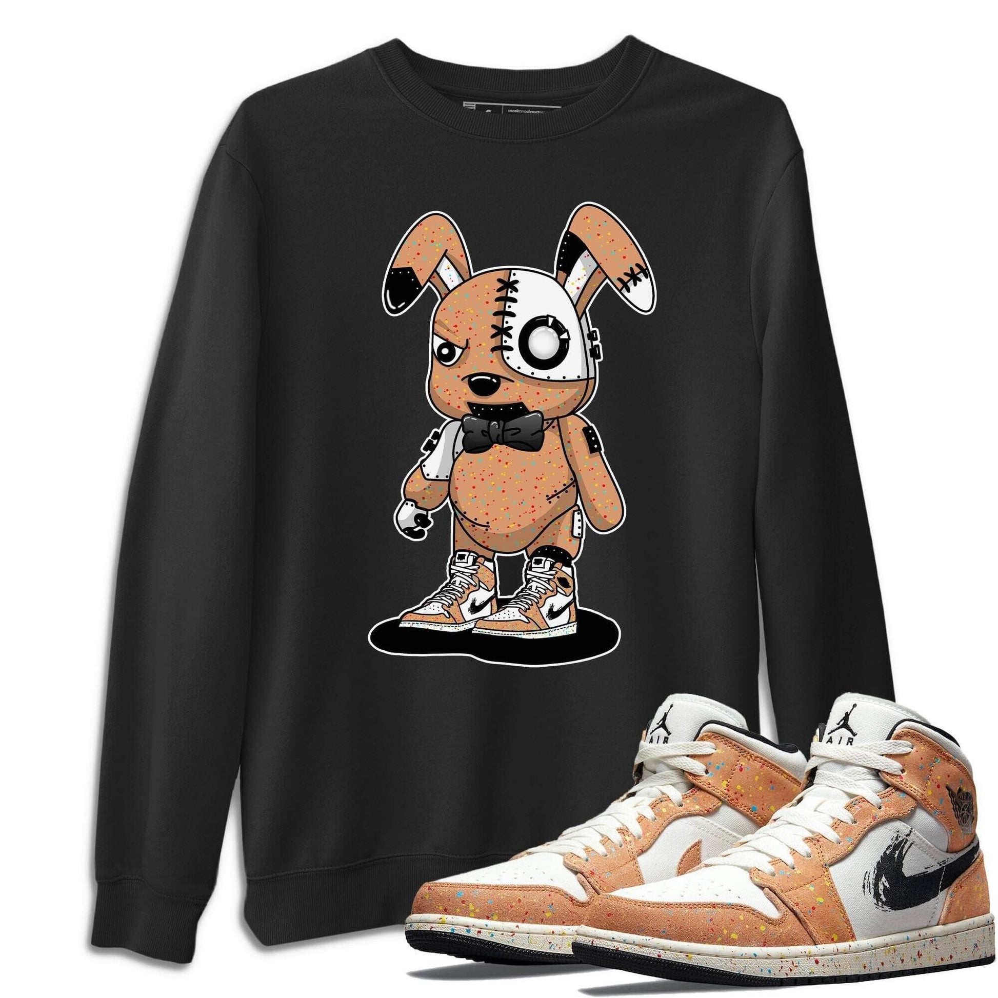 Jordan 1 Brushstroke Sneaker Match Tees Cyborg Bunny Sneaker Tees Jordan 1 Brushstroke Sneaker Release Tees Unisex Shirts