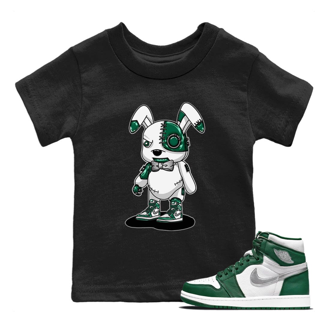 Jordan 1 Gorge Green Sneaker Match Tees Cyborg Bunny Sneaker Tees Jordan 1 Gorge Green Sneaker Release Tees Kids Shirts