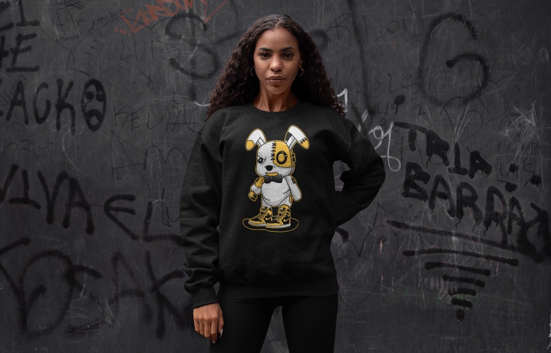 Jordan 1 Pollen Sneaker Match Tees Cyborg Bunny Sneaker Tees Jordan 1 Pollen Sneaker Release Tees Unisex Shirts