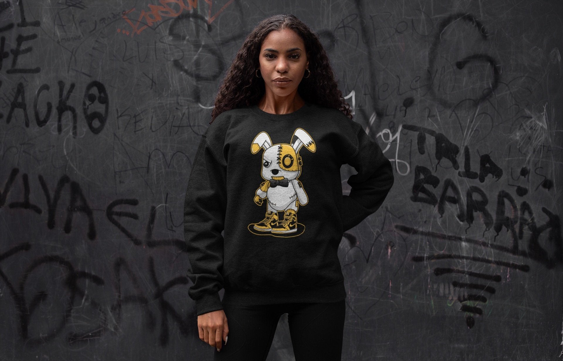 Jordan 1 Pollen Sneaker Match Tees Cyborg Bunny Sneaker Tees Jordan 1 Pollen Sneaker Release Tees Unisex Shirts