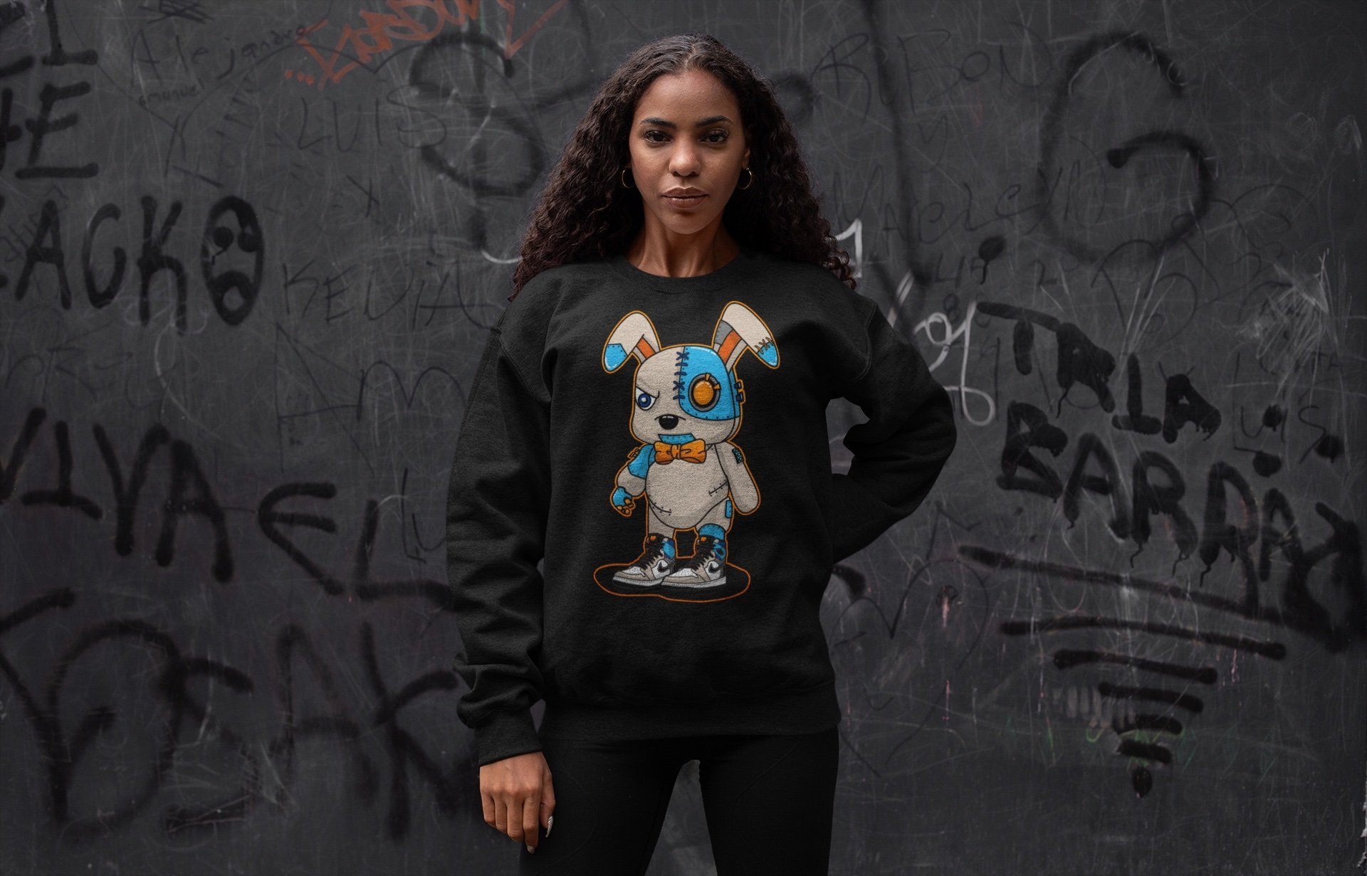Jordan 1 Prototype Sneaker Match Tees Cyborg Bunny Sneaker Tees Jordan 1 Prototype Sneaker Release Tees Unisex Shirts