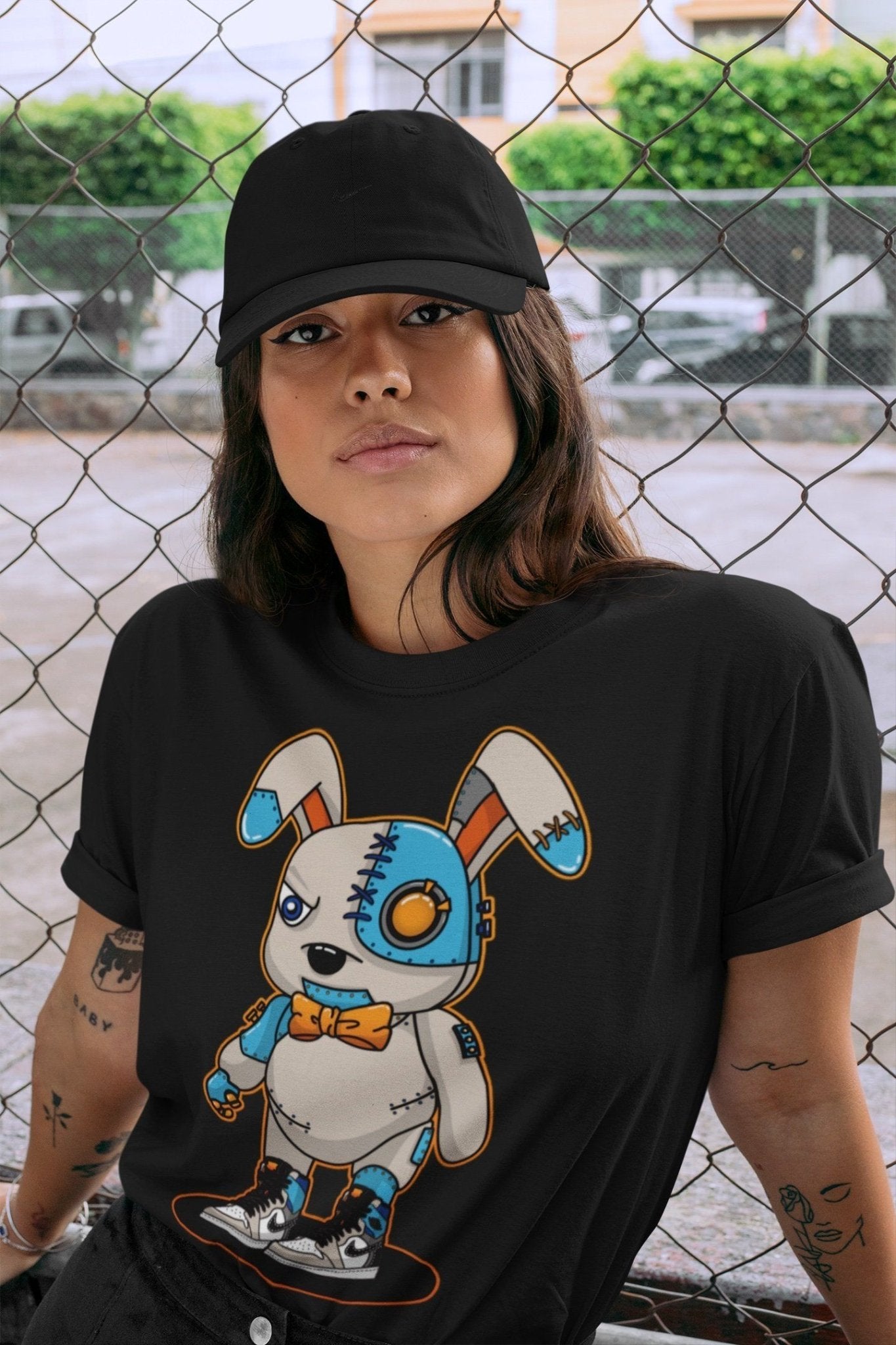 Jordan 1 Prototype Sneaker Match Tees Cyborg Bunny Sneaker Tees Jordan 1 Prototype Sneaker Release Tees Unisex Shirts