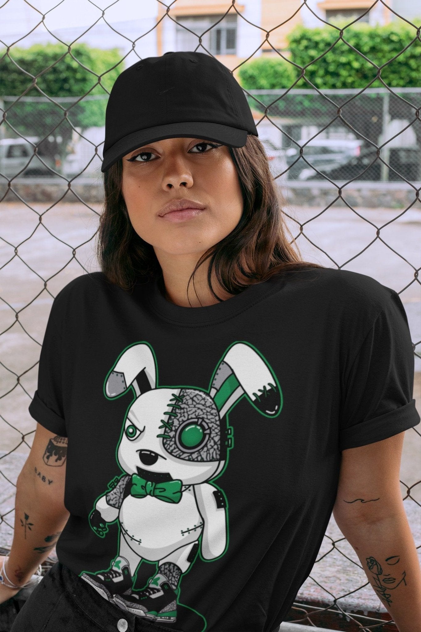 Jordan 3 Pine Green Sneaker Match Tees Cyborg Bunny Sneaker Tees Jordan 3 Pine Green Sneaker Release Tees Unisex Shirts