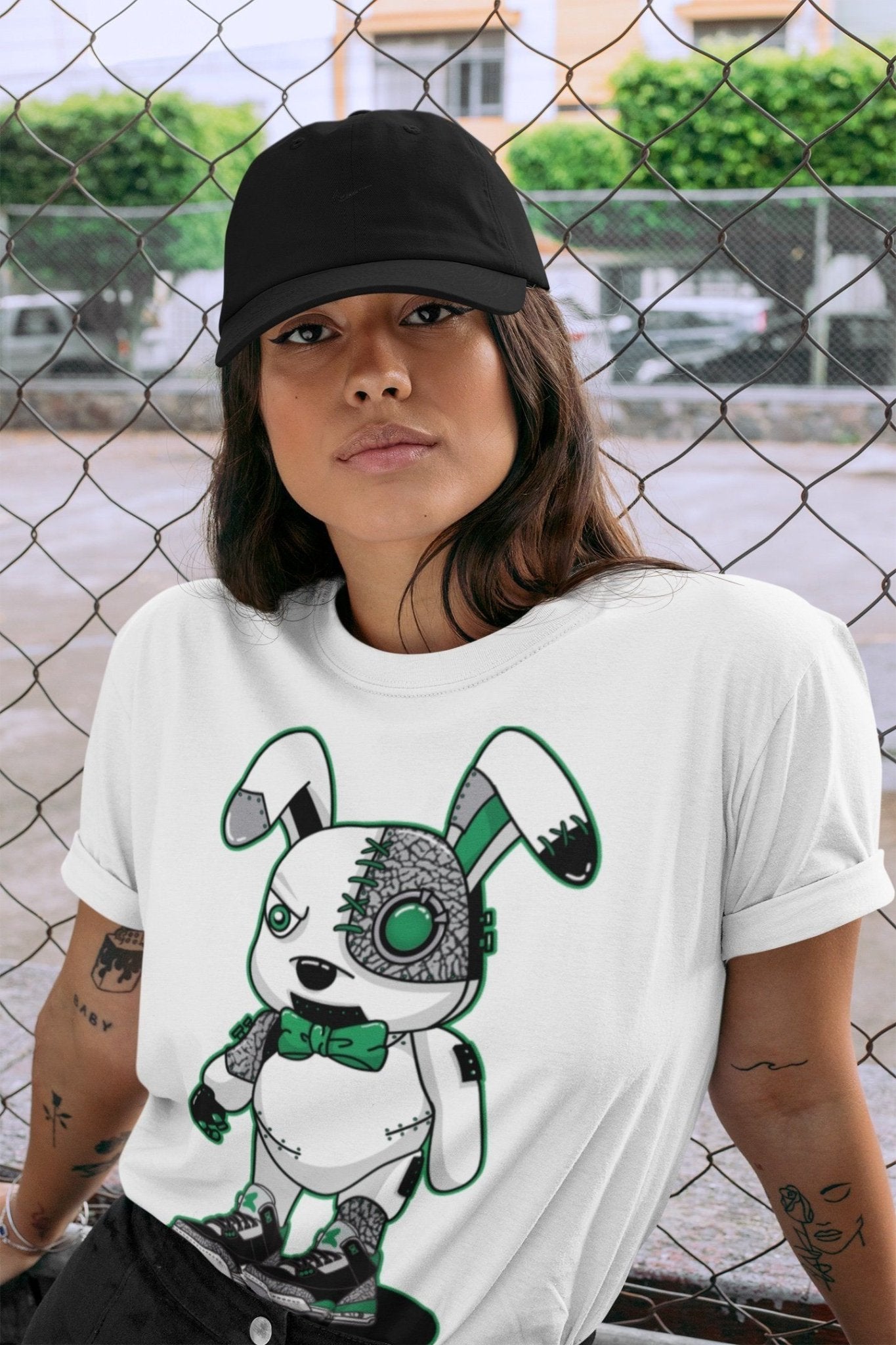 Jordan 3 Pine Green Sneaker Match Tees Cyborg Bunny Sneaker Tees Jordan 3 Pine Green Sneaker Release Tees Unisex Shirts