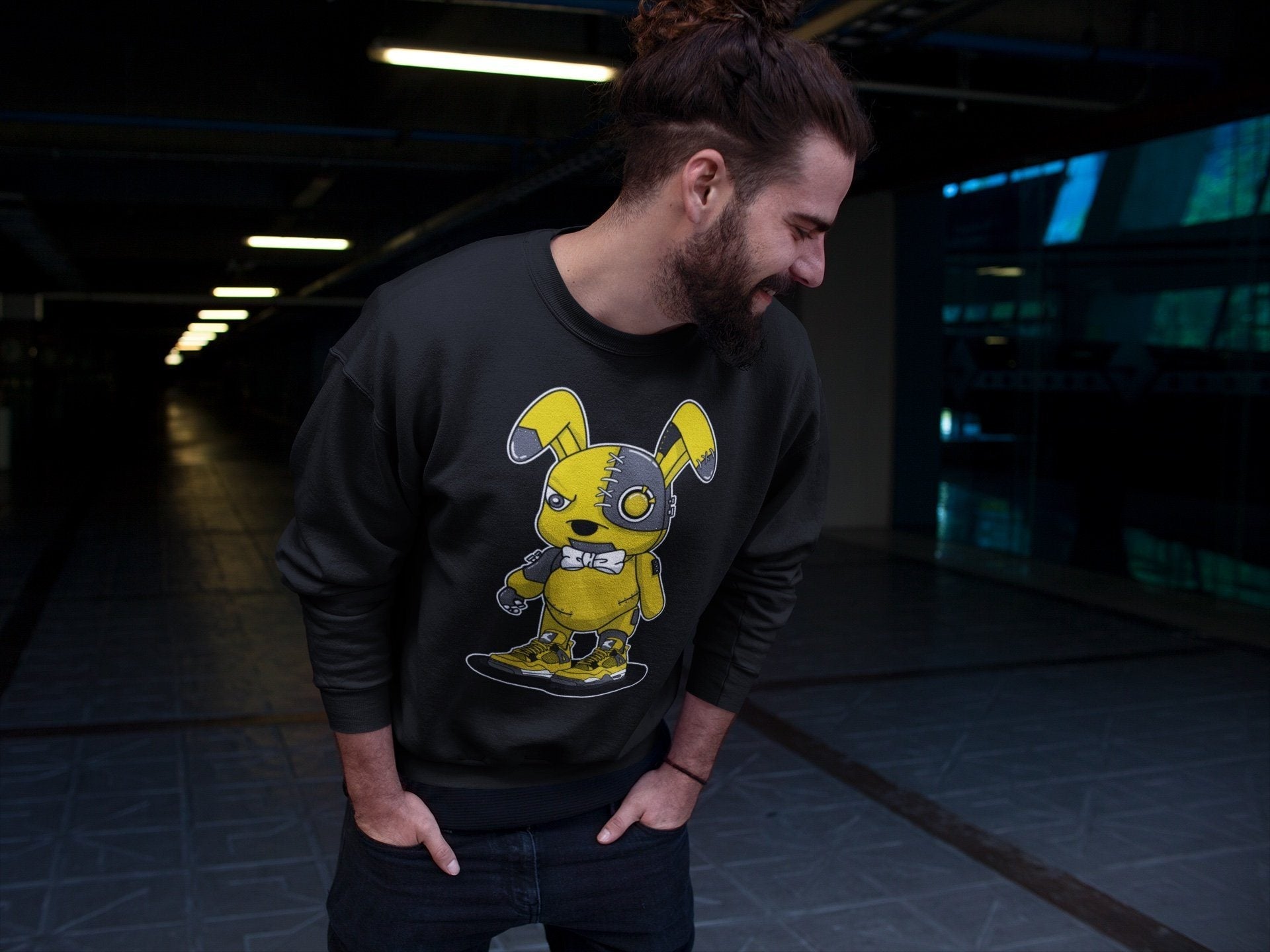 Jordan 4 Lightning Sneaker Match Tees Cyborg Bunny Sneaker Tees Jordan 4 Lightning Sneaker Release Tees Unisex Shirts