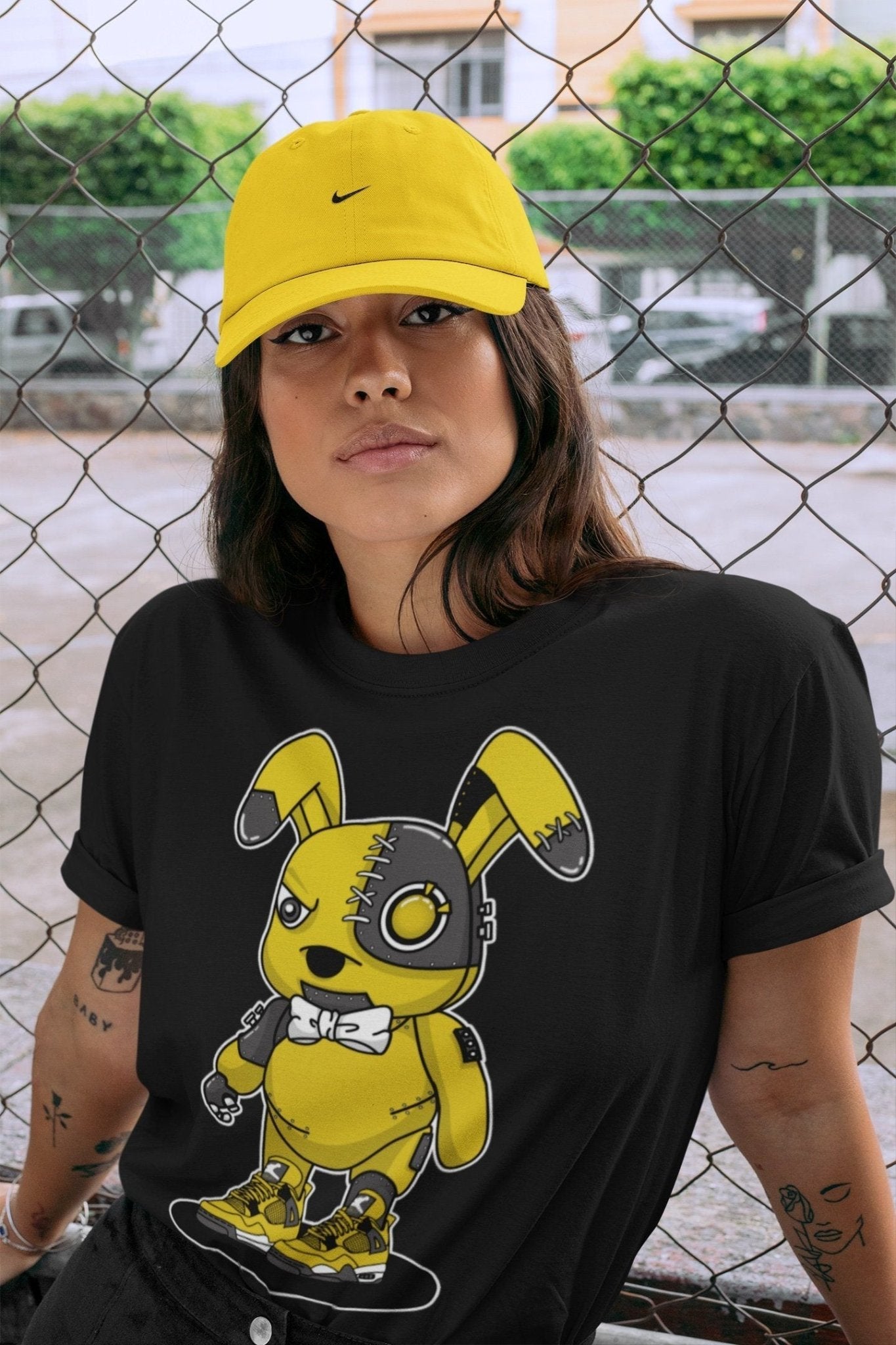 Jordan 4 Lightning Sneaker Match Tees Cyborg Bunny Sneaker Tees Jordan 4 Lightning Sneaker Release Tees Unisex Shirts