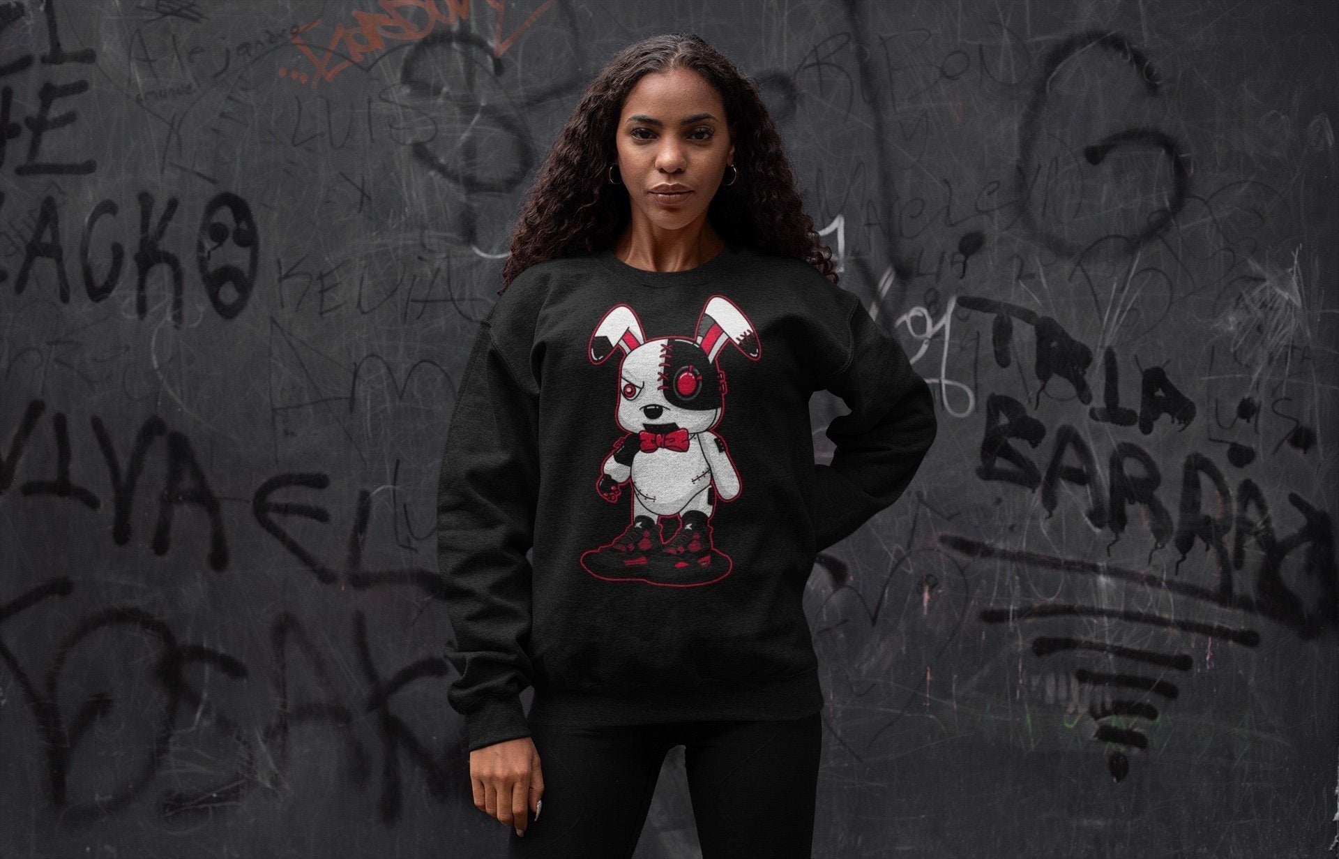 Jordan 4 Red Thunder Sneaker Match Tees Cyborg Bunny Sneaker Tees Jordan 4 Red Thunder Sneaker Release Tees Unisex Shirts