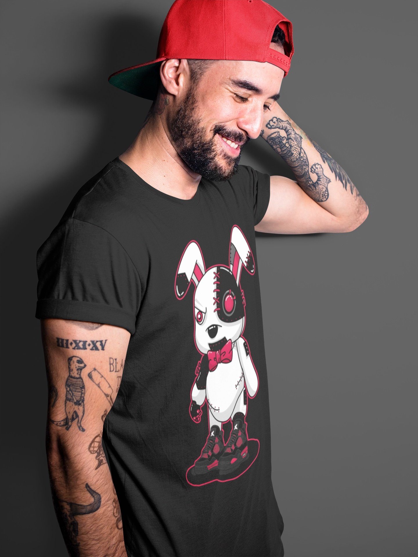 Jordan 4 Red Thunder Sneaker Match Tees Cyborg Bunny Sneaker Tees Jordan 4 Red Thunder Sneaker Release Tees Unisex Shirts