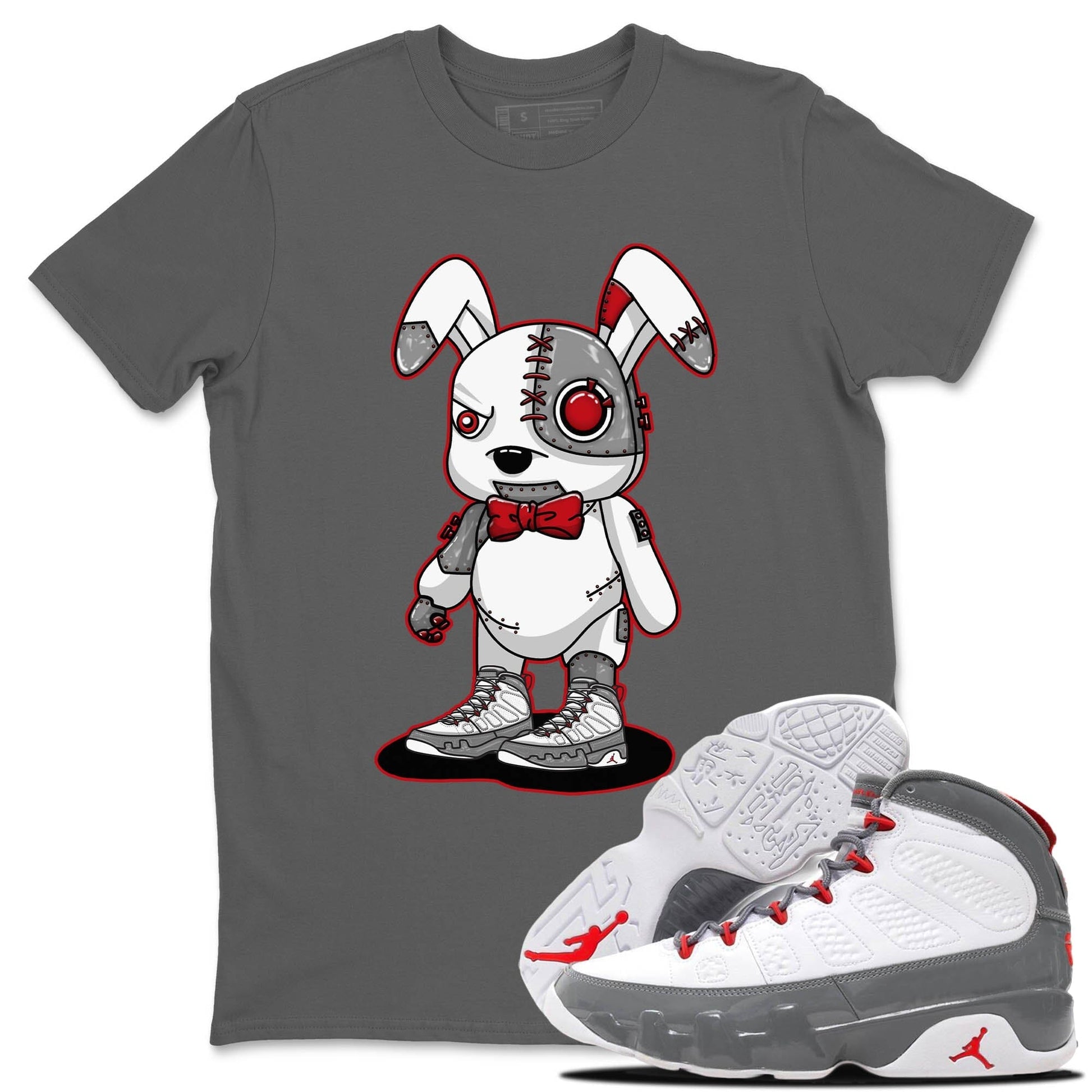 Jordan 9 Fire Red Sneaker Match Tees Cyborg Bunny Sneaker Tees Jordan 9 Fire Red Sneaker Release Tees Unisex Shirts