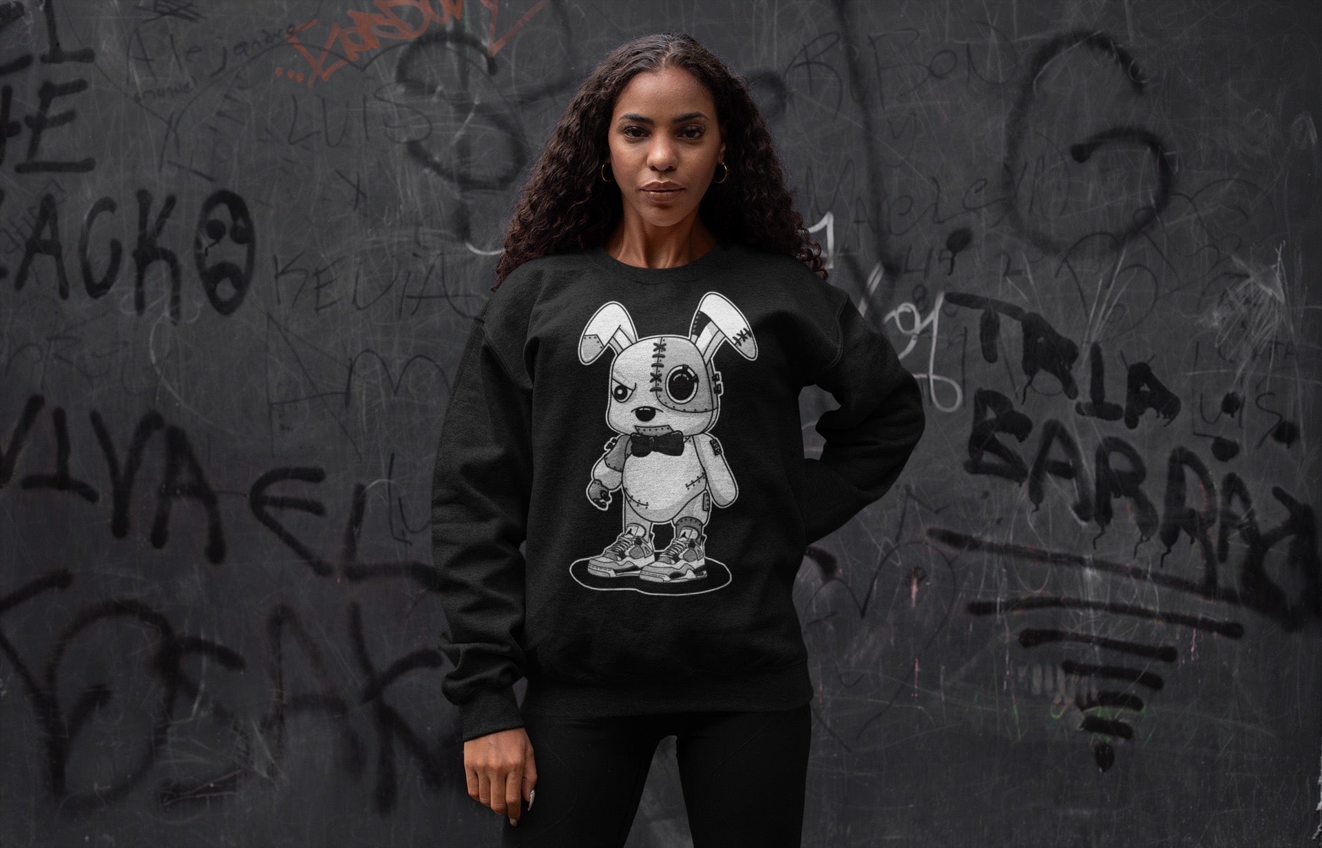 Jordan 4 Military Black Sneaker Match Tees Cyborg Bunny Sneaker Tees Jordan 4 Military Black Sneaker Release Tees Unisex Shirts