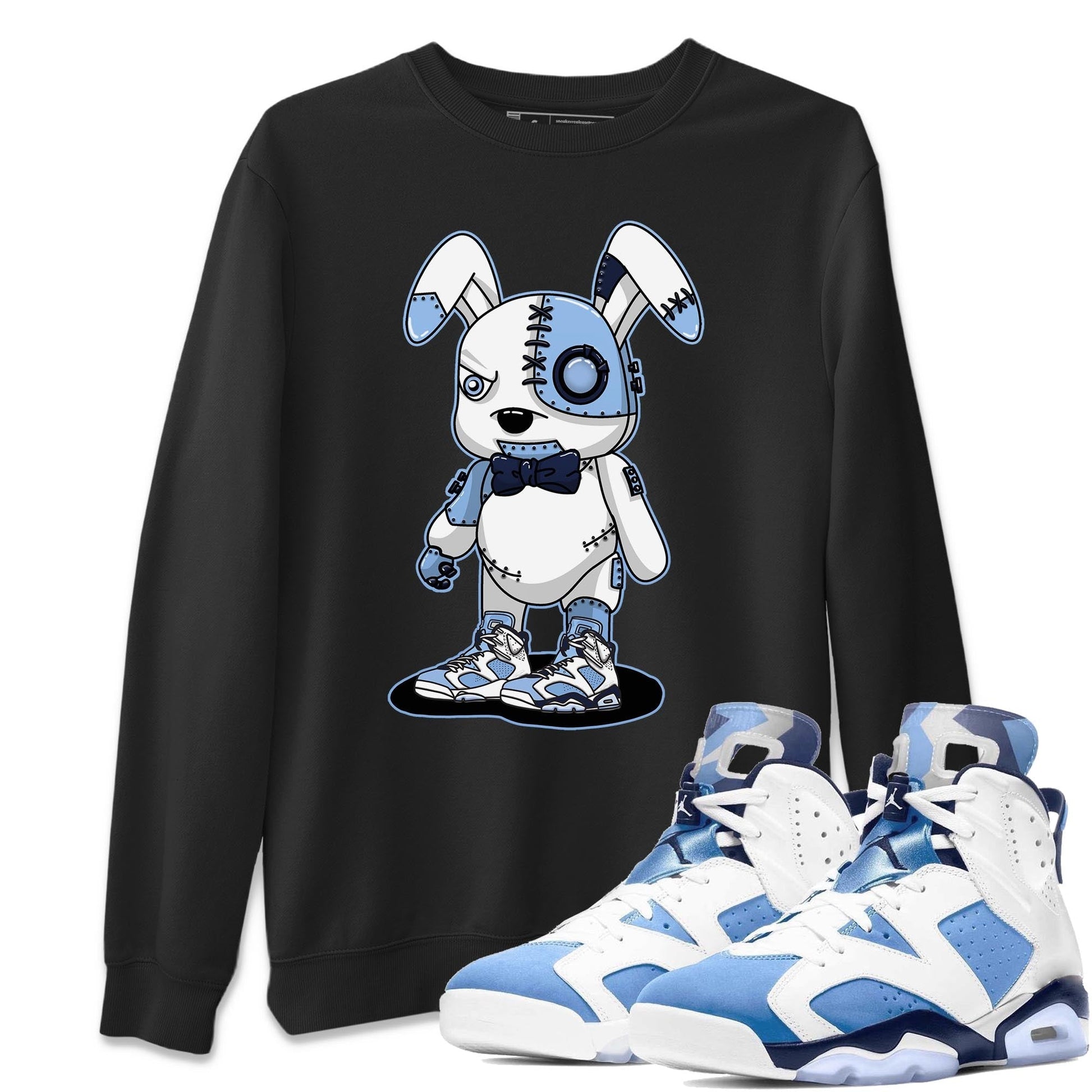 Jordan 6 UNC Sneaker Match Tees Cyborg Bunny Sneaker Tees Jordan 6 UNC Sneaker Release Tees Unisex Shirts