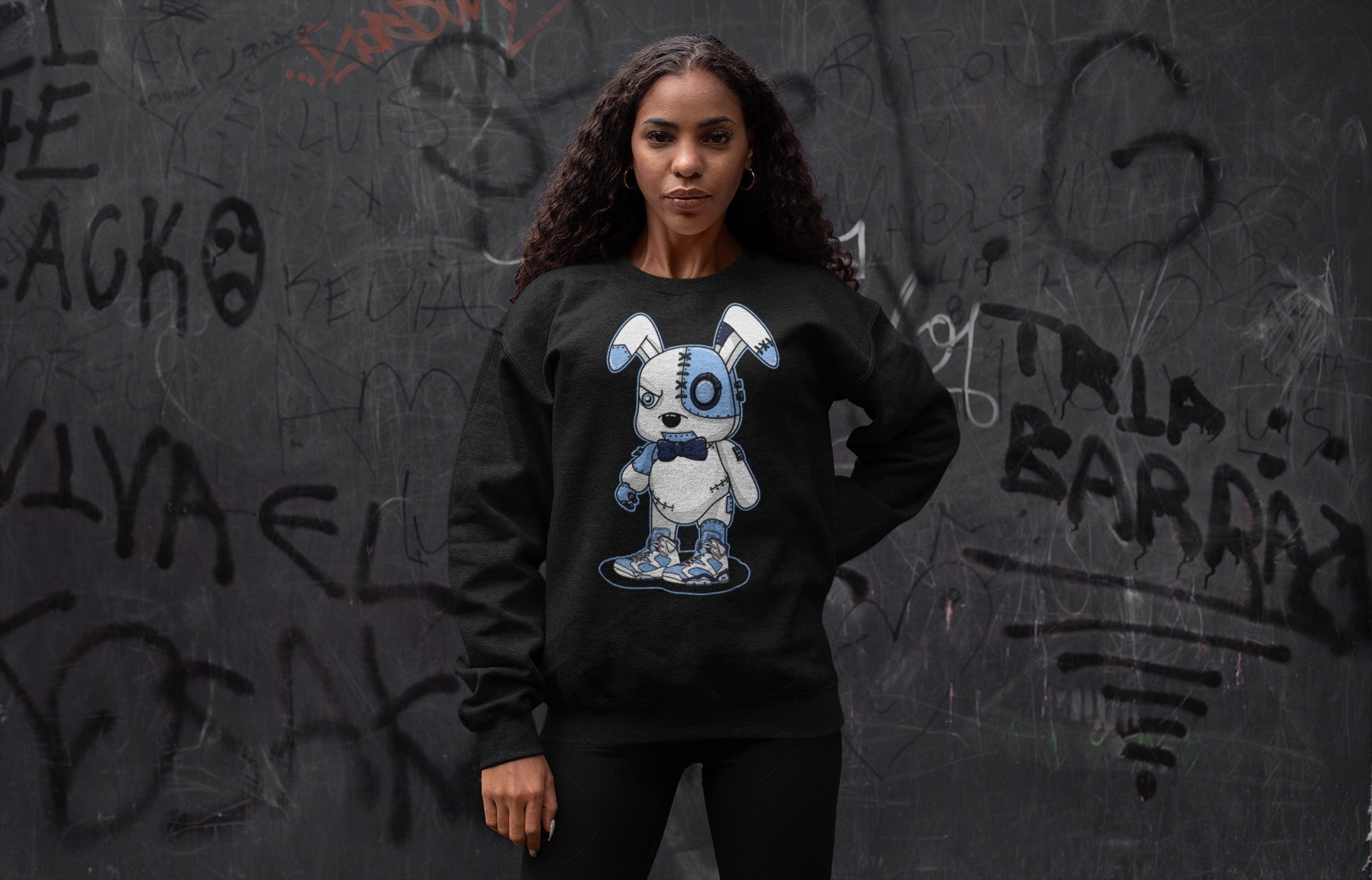 Jordan 6 UNC Sneaker Match Tees Cyborg Bunny Sneaker Tees Jordan 6 UNC Sneaker Release Tees Unisex Shirts