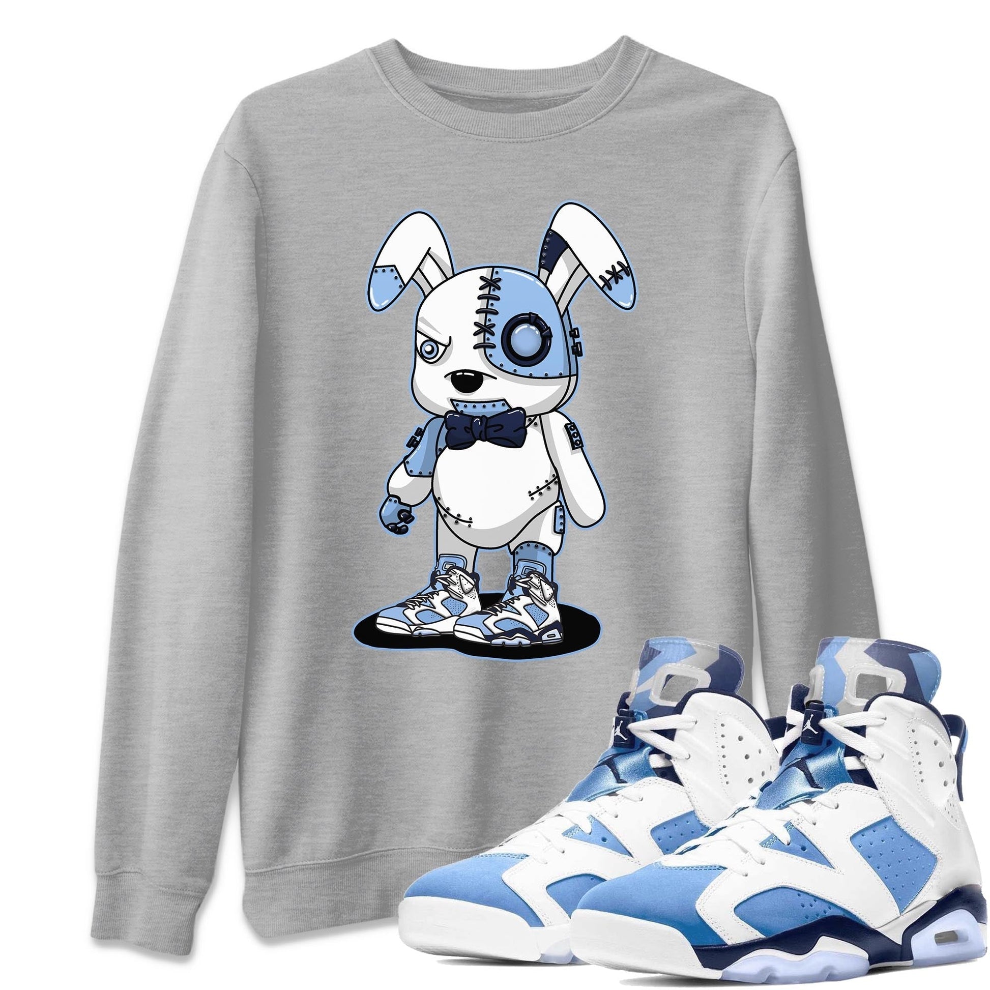 Jordan 6 UNC Sneaker Match Tees Cyborg Bunny Sneaker Tees Jordan 6 UNC Sneaker Release Tees Unisex Shirts