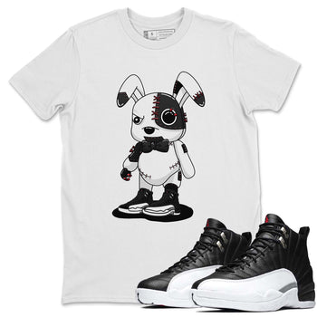 Jordan 12 Playoffs Sneaker Match Tees Cyborg Bunny Sneaker Tees Jordan 12 Playoffs Sneaker Release Tees Unisex Shirts