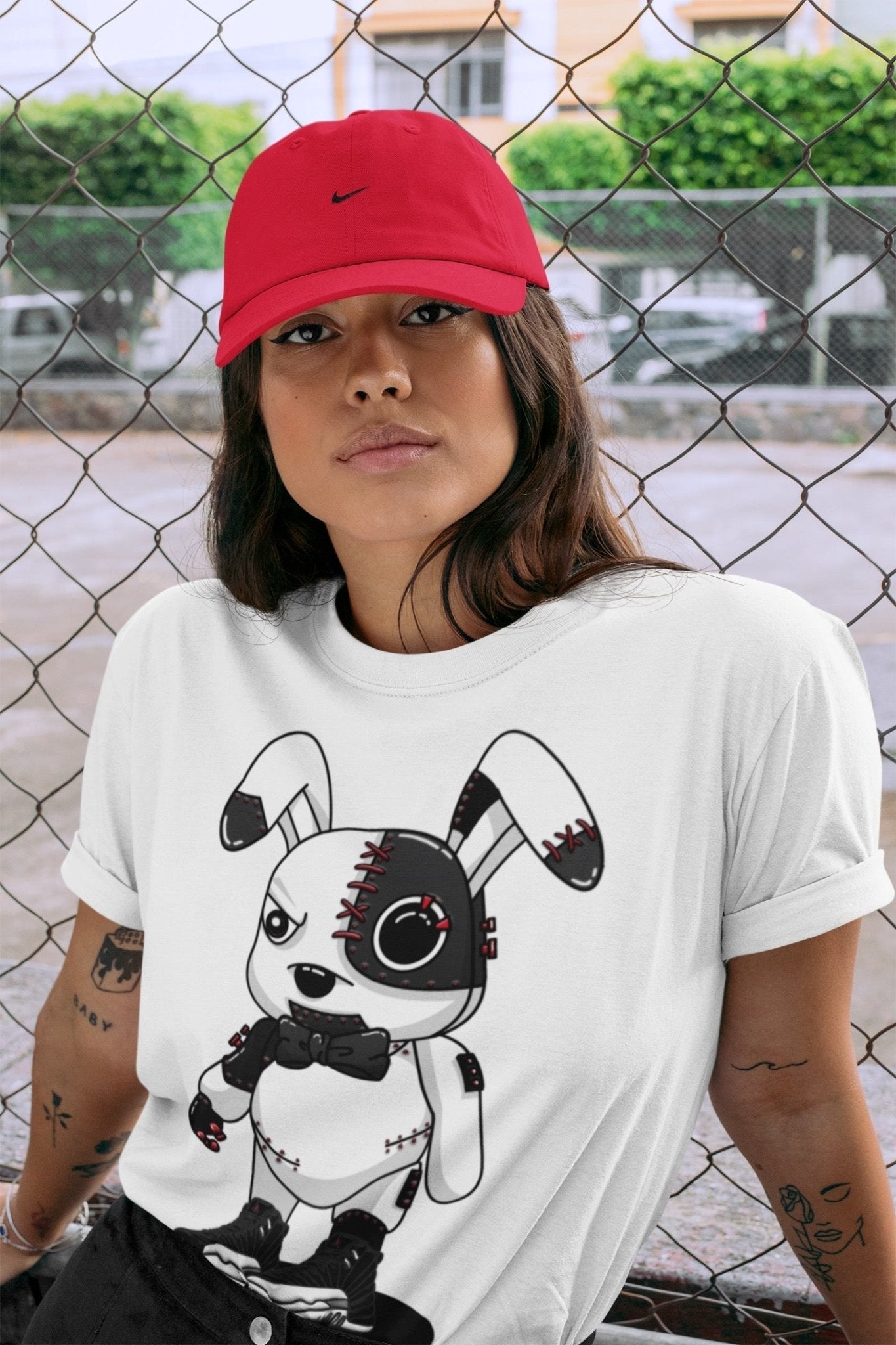 Jordan 12 Playoffs Sneaker Match Tees Cyborg Bunny Sneaker Tees Jordan 12 Playoffs Sneaker Release Tees Unisex Shirts
